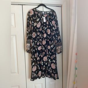 Old Navy 2x plus black floral dress